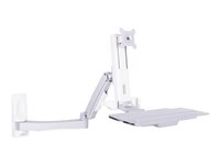 Multibrackets M Workstation Arm Single Extended konsol - justerbar arm - för LCD-bildskärm/tangentbord - vit, silver 7350073734368