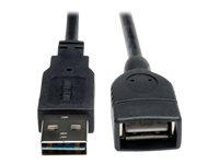 Eaton Tripp Lite Series Universal Reversible USB 2.0 Extension Cable (Reversible A to A M/F), Black, 10 ft. (3.05 m) - USB-förlängningskabel - USB till USB - 3.05 m UR024-010