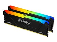 Kingston FURY Beast RGB - DDR4 - sats - 32 GB: 2 x 16 GB - DIMM 288-pin - 3600 MHz / PC4-28800 - ej buffrad KF436C18BB2AK2/32