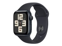 Apple Watch SE (GPS) 2a generation - midnattsaluminium - smart klocka med sportband - midnatt - 32 GB MR9Y3DH/A