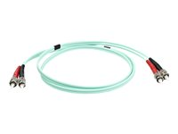 StarTech.com 1m Fiber Optic Cable - 10 Gb Aqua - Multimode Duplex 50/125 - LSZH - ST/ST - OM3 - ST to ST Fiber Patch Cable - patch-kabel - 1 m - havsblå A50FBSTST1