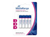 MediaRange batteri - 4 x AAA / LR03 - Kolzink MRBAT141