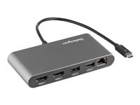 StarTech.com Thunderbolt 3 Mini Dock - Portable Dual Monitor w/HDMI 4K 60Hz - 2X USB-A Hub (3.2/2.0), GbE - 28cm Cable - TB3 Multiport Adapter - Mac/Windows - Upgraded Version of TB3DKM2HD (TB3DKMHDL) - dockningsstation - Thunderbolt 3 - 2 x HDMI - 1GbE TB3DKM2HDL