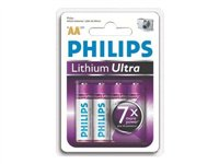 Philips Lithium Ultra FR6LB4A batteri - 4 x AA-typ - Li FR6LB4A/10