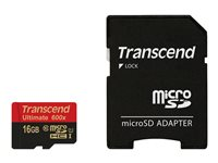 Transcend Ultimate - flash-minneskort - 16 GB - microSDHC UHS-I TS16GUSDHC10U1