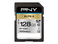 PNY Elite-X - flash-minneskort - 128 GB - SDXC UHS-I P-SD128U3100EX-GE