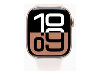 Apple Watch Series 10 (GPS) - guldrosa aluminium - smart klocka med sportband - light blush - 64 GB MWWU3QN/A