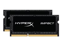 HyperX Impact Black Series - DDR3L - sats - 16 GB: 2 x 8 GB - SO DIMM 204-pin - 1600 MHz / PC3L-12800 - ej buffrad HX316LS9IBK2/16