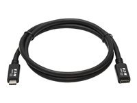 Eaton Tripp Lite Series USB C Extension Cable (M/F) - USB 3.2 Gen 1, Thunderbolt 3, 60W PD Charging, Black, 6 ft. (1.8 m) - USB typ C-förlängningskabel - 24 pin USB-C till 24 pin USB-C - 90 cm U421-003