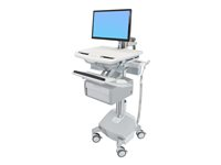 Ergotron StyleView Cart with LCD Arm, LiFe Powered, 1 Tall Drawer vagn - öppen arkitektur - för LCD-skärm/tangentbord/mus/processor/anteckningsbok/streckkodsläsare - TAA-kompatibel SV44-12B2-C