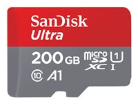 SanDisk Ultra - flash-minneskort - 200 GB - mikroSDXC UHS-I SDSQUA4-200G-GN6MA