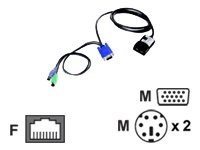 Lenovo Short KVM Conversion Option - adapter för tangentbord/video/mus (KVM) - 25 cm 39M2896