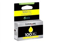 Lexmark Cartridge No. 100XL - Lång livslängd - gul - original - bläckpatron - LCCP, LRP 14N1071E