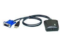 ATEN CV211CP Laptop USB KVM Console Crash Cart Adapter IT Kit - omkopplare för tangentbord/video/mus - 1 portar CV211CP-AT