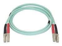 StarTech.com Aqua OM4 Duplex Multimode Fiber - 1m / 3 ft - 100 Gb - 50/125 - OM4 Fiber - LC to LC Fiber Patch Cable (450FBLCLC1) - nätverkskabel - 1 m - havsblå 450FBLCLC1