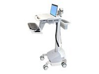 Ergotron StyleView EMR Laptop Cart, SLA Powered vagn - för bärbar dator/tangentbord/mus/streckkodsskanner/processor - grå, vit, polerat aluminium SV42-6101-2