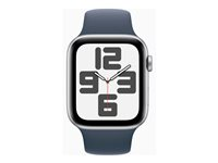 Apple Watch SE (GPS + Cellular) 2a generation - silveraluminium - smart klocka med sportband - stormbl¨ - 32 GB MRHJ3QF/A