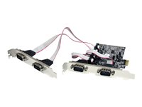 StarTech.com Native PCI express RS232 seriell-kortadapter med 4 portar och 16550 UART - seriell adapter - PCIe 1.1 - 4 portar PEX4S553