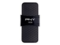 PNY Duo-Link On-the-Go - USB flash-enhet - 16 GB P-FD16GOTGSLMB-GE