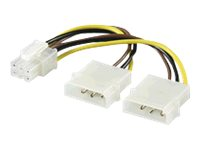 MicroConnect - strömadapter - 4 pin intern effekt till 6-stifts PCIe-ström PI1919