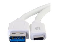 C2G 6ft USB C to USB A Cable - USB 3.2 - 5Gbps - White - M/M - USB typ C-kabel - USB typ A till 24 pin USB-C - 1.83 m 28836