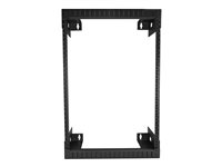 StarTech.com 15U 19" Wall Mount Network Rack - 12" Deep 2 Post Open Frame Server Room Rack for Data/AV/IT/Computer Equipment/Patch Panel with Cage Nuts & Screws 200lb Capacity, Black (RK15WALLO) - rack - 15U RK15WALLO