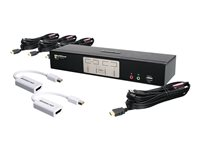 IOGEAR 4-Port HDMI and Mini DisplayPort KVM Kit - Cables Included - omkopplare för tangentbord/video/mus/ljud/USB - 4 portar GCS1794MDPKIT