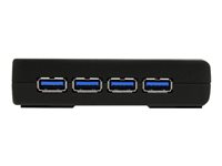 StarTech.com Svart SuperSpeed USB 3.0-hubb med 4 portar - hubb - 4 portar ST4300USB3EU