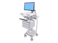 Ergotron StyleView Cart with LCD Arm, LiFe Powered, 3 Drawers vagn - öppen arkitektur - för LCD-skärm/tangentbord/mus/processor/anteckningsbok/streckkodsläsare - TAA-kompatibel SV44-1232-C