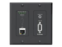 Extron XTP T UWP 202 4K HDMI, VGA Transmitter - Decorator-Style Wallplate - video/ljud/infraröd/seriell/nätverksförlängare 60-1529-12