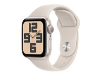 Apple Watch SE (GPS) 2a generation - stjärnljusaluminium - smart klocka med sportband - starlight - 32 GB MR9V3DH/A