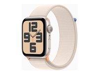 Apple Watch SE (GPS) 2a generation - stjärnljusaluminium - smart klocka med sportögla - starlight - 32 GB MRE63DH/A