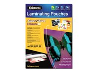 Fellowes Laminating Pouches SuperQuick Enhance 80 micron - 100-pack - glättat - A4 - lamineringsfickor 5440001