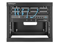 StarTech.com "8U Hinged Open Frame Wall Mount Network Rack - 4-Post 22"" Depth Swing Out Computer Equipment Rack - 140lbs capacity (RK819WALLOH)" - rack - 8U RK819WALLOH