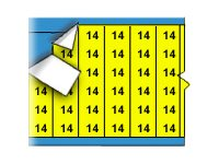 Brady Solid Numbers Wire Marker Card Legend 14 - lednings/kabelmärkare (förtryckt) WM-14-YL-PK