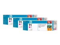 HP 91 - 3-pack - magenta - original - bläckpatron C9484A