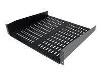 StarTech.com 2U serverrackhylla - Universell ventilerad fribärande serverhylla med rackfäste för 19-tums nätverksutrustning i rack och skåp - Kraftigt stål - Viktkapacitet 23 kg - 41 cm djup hylla, svart - hylla för rack - 2U CABSHELFV