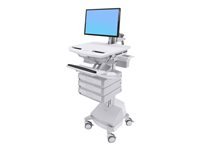 Ergotron StyleView Cart with LCD Arm, SLA Powered, 3 Drawers vagn - öppen arkitektur - för LCD-skärm/tangentbord/mus/processor/anteckningsbok/streckkodsläsare - TAA-kompatibel SV44-1231-C