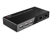 Lindy - omkopplare för tangentbord/video/mus/ljud/USB - HDMI 4K60, USB 2.0 - 2 portar 32809