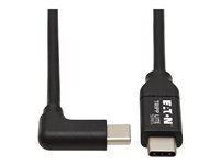 Eaton Tripp Lite Series USBC Cable (M/M) - USB 2.0, Thunderbolt 3, 100W PD Charging, Right-Angle Plug, Black, 2 m (6.6 ft.) - USB typ C-kabel - 24 pin USB-C till 24 pin USB-C - 2.01 m U040-02M-C-5ARA