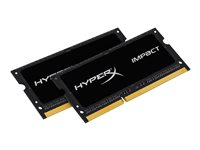 HyperX Impact Black Series - DDR3L - sats - 8 GB: 2 x 4 GB - SO DIMM 204-pin - 1600 MHz / PC3L-12800 - ej buffrad HX316LS9IBK2/8