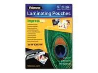 Fellowes Laminating Pouches Impress 100 Micron - 100-pack - glättat - A5 - lamineringsfickor 5351002