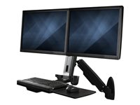 StarTech.com Wall Mount Workstation, Articulating Full Motion Standing Desk w/ Height Adjustable Dual VESA Monitor & Keyboard Tray Arm, Mouse/Scanner Holders, Ergonomic Wall Mounted Desk - Foldable Standing Desk (WALLSTS2) monteringssats - för 2 monitorer - svart WALLSTS2