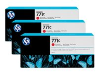 HP 771C - 3-pack - kromröd - original - bläckpatron B6Y32A