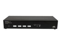 StarTech.com USB DVI KVM-switch med 4 portar och DDM Fast Switching-teknik och -kablar - omkopplare för tangentbord/video/mus/USB - 4 portar SV431DVIUDDM