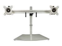 StarTech.com Dual Monitor Stand, Ergonomic Free Standing Dual Monitor Desktop Stand for two 24" VESA Mount Displays, Synchronized Height Adjustable, Double Monitor Pole Mount, Silver - Double Monitor Holder (ARMDUOSS) ställ - för 2 monitorer - svart, silver ARMDUOSS