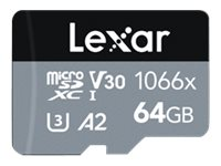 Lexar Professional SILVER series - flash-minneskort - 64 GB - mikroSDXC UHS-I LMS1066064G-BNANG