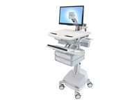 Ergotron StyleView Cart with LCD Arm, SLA Powered, 2 Drawers vagn - öppen arkitektur - för LCD-skärm/tangentbord/mus/processor/anteckningsbok/streckkodsläsare - TAA-kompatibel SV44-1221-C