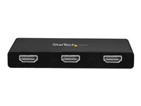 StarTech.com 3-Port Multi Monitor Adapter, USB-C to 3x HDMI Video Splitter, USB Type-C DP 1.2 Alt Mode to HDMI MST Hub, Dual 4K 30Hz or Triple 1080p, Thunderbolt 3 Compatible, Windows Only - Multi Stream Transport (MSTCDP123HD) - videokort - HDMI / USB - 30 cm MSTCDP123HD