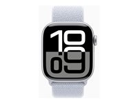 Apple Watch Series 10 (GPS + Cellular) - silveraluminium - smart klocka med sportögla - blue cloud - 64 GB MWX53QN/A